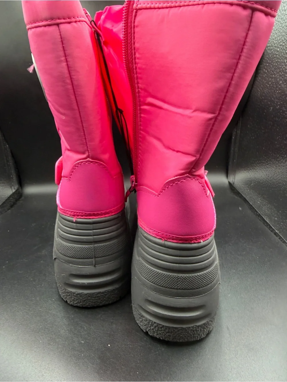 Kids Pink Winter Snow Boots with Star Accents